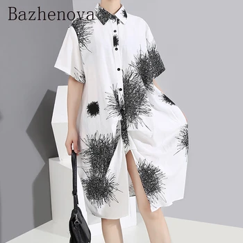 

Bazhenova Women Casual Printing Blouse Summer 2020 New Women's Large Size Loose Shirts Girls Sweet Blouse Allmatch Woman TopR636