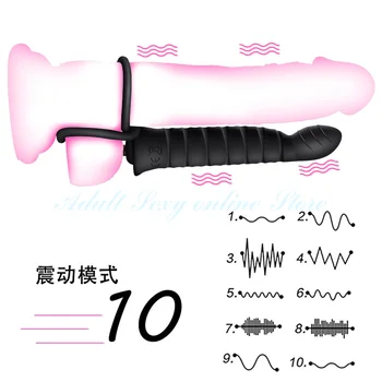 10 Frequency Double Penetration Anal Plug Dildo Vibrator Butt Strap On Penis Vagina Adult Sex Toys For Men Couples 5