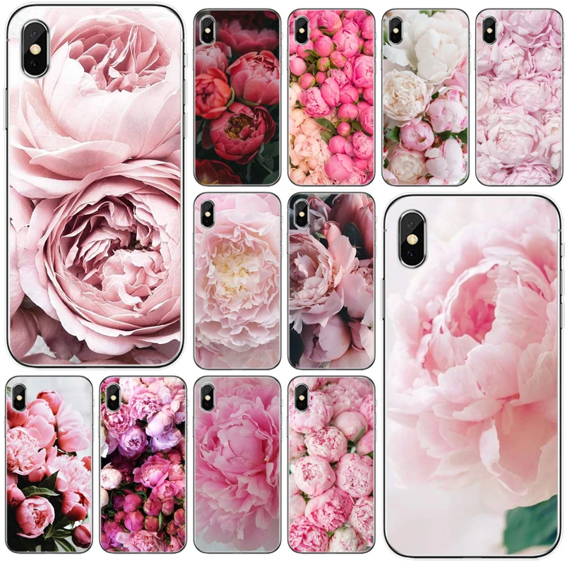 Flower Pink Peonies Peony Coque Shell Cover Soft Silicone TPU Phone Case For iPhone 5 5S SE 6 7 8 plus X XS XR Max 11 Pro | Мобильные