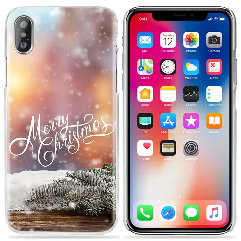 Снеговик Рождественский чехол для iPhone 11 Pro XS Max XR X 10 7 8 6 6S+ Plus 5s SE 5 4s 4 5C Жесткий Conchas PC Роскошный чехол для телефона