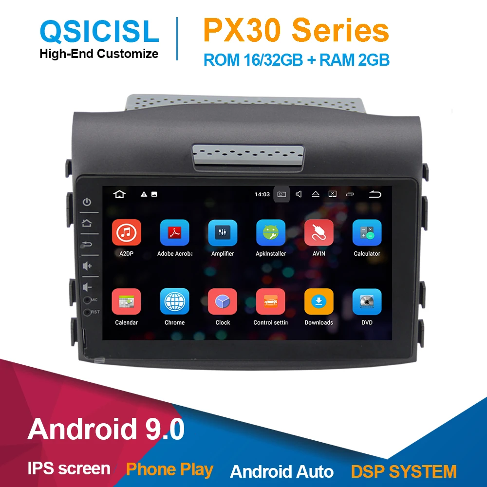 Android 9 0 автомобильный Радио мультимедийный плеер для Honda CRV 2012 2015 ips 8 &quot2 din