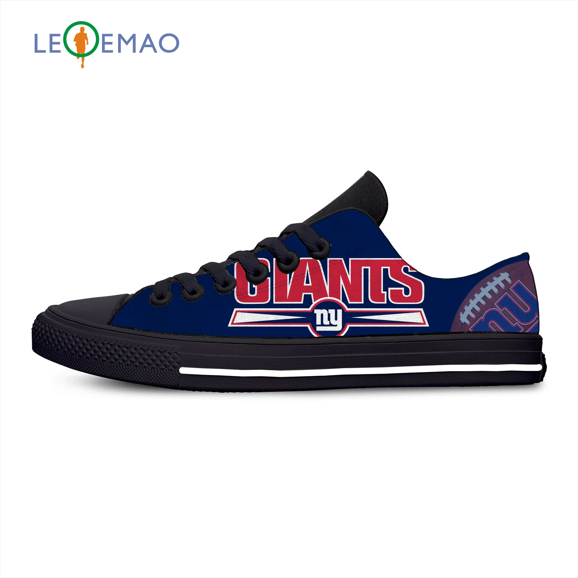 

Custom Image Giants Logo Personalized Canvas Sneakers Women Casual Shoes Summer For New York Football Fans Black White Shoes
