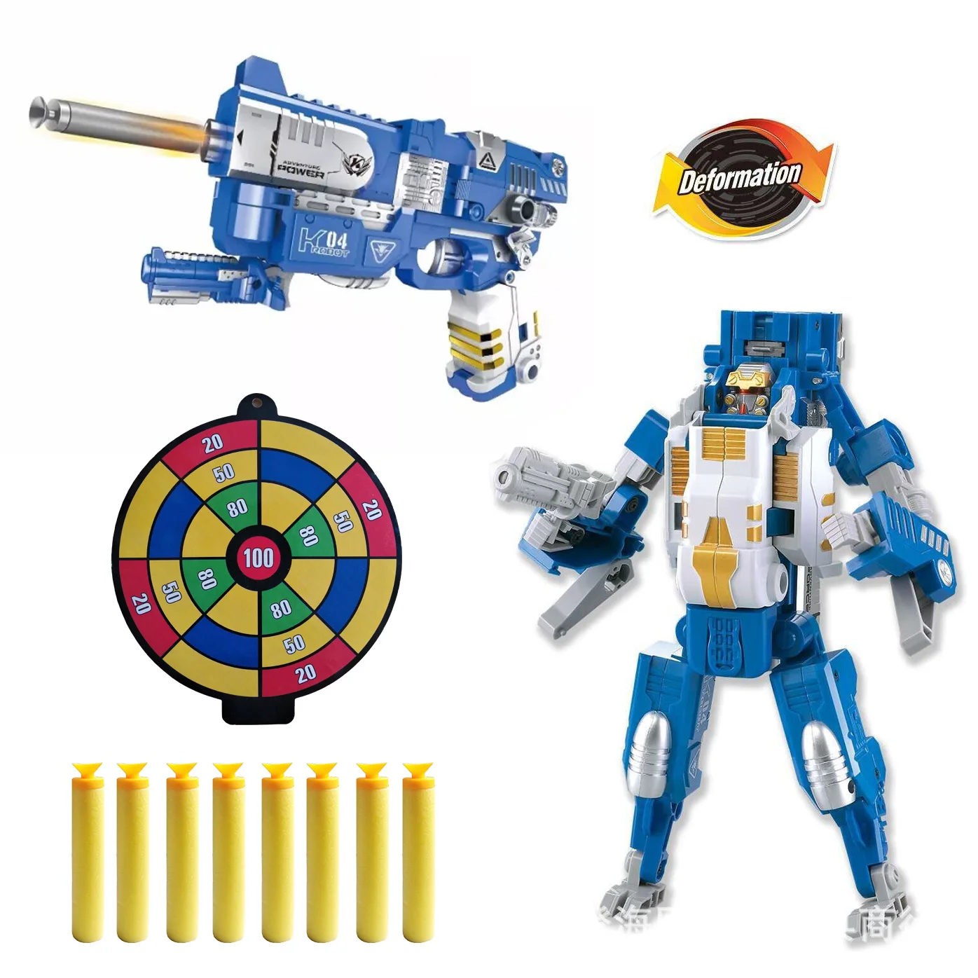 

Alloy Transformation Soft Bullet Gun Manual Emission EVA Soft Ball Toy Gun Pistol Robot