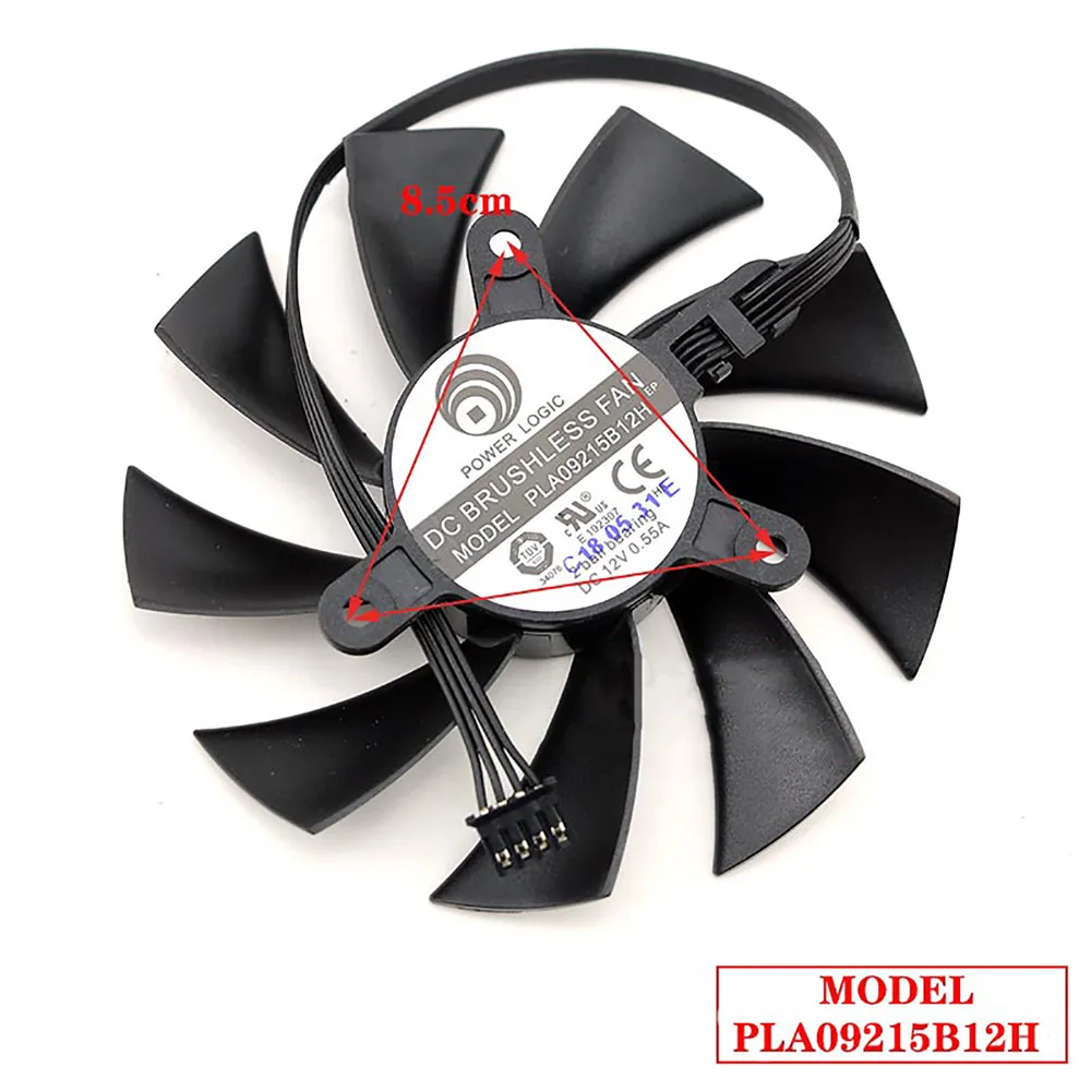 

3Pin/4Pin Cooling Fan eplacement PLA09215B12H Graphics Card Cooler Fan for RTX2070 2060 MINI ITX OC Repair Parts