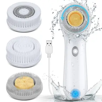 

ETEREAUTY 3-In-1 Rechargeable Facial Cleansing Brush 360° Rotation Face Beauty Device Skin Care Massager Face Clean Brush