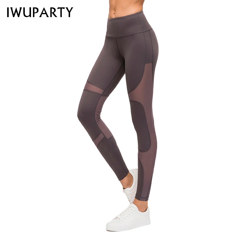 

Casual Patchwork Mesh Gym Leggings Sports Tights Woman Fitness Clothing Workout Running Yoga Pants Tummy Control Sportswear