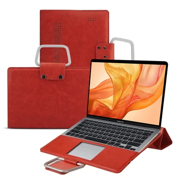 

Case For Macbook Air 13.3 inch 2020 Laptop Case PU Leather Handbag Portable Notebook Protective Cover Folio Flip Stand Case