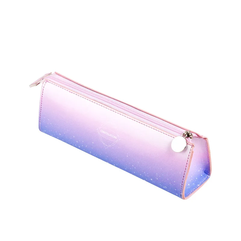 Pink purple Kawaii уголовного корейский школьный Карандаш Чехол для девочек и мальчиков, большая звезда Карандаш Чехол Творческий Большой Косметическая ручка канцелярских принадлежностей для ящик для инструментов - Цвет: Pink purple