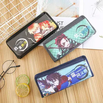 

Anime Demon Slayer Kimetsu No Yaibai Pencil Box Large Capacity Oxford Fabric Pen Bag Zipper Waterproof Stationery Storage Case