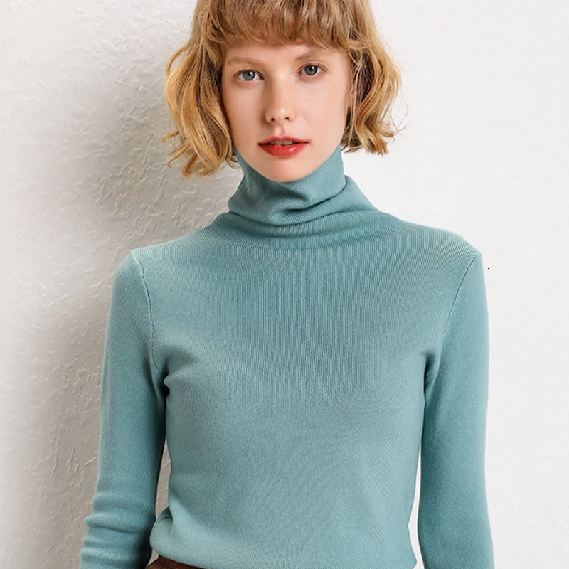 

2019 woman winter 100% Cashmere sweaters and auntmun knitted Pullovers High Quality Warm Female thickening Turtleneck