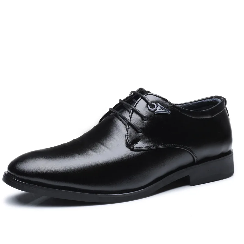 

2019 Autumn New Style Business Black And White with Pattern bai da xiao Leather Shoes Youth Korean-style Casual Cloth Locke Leat