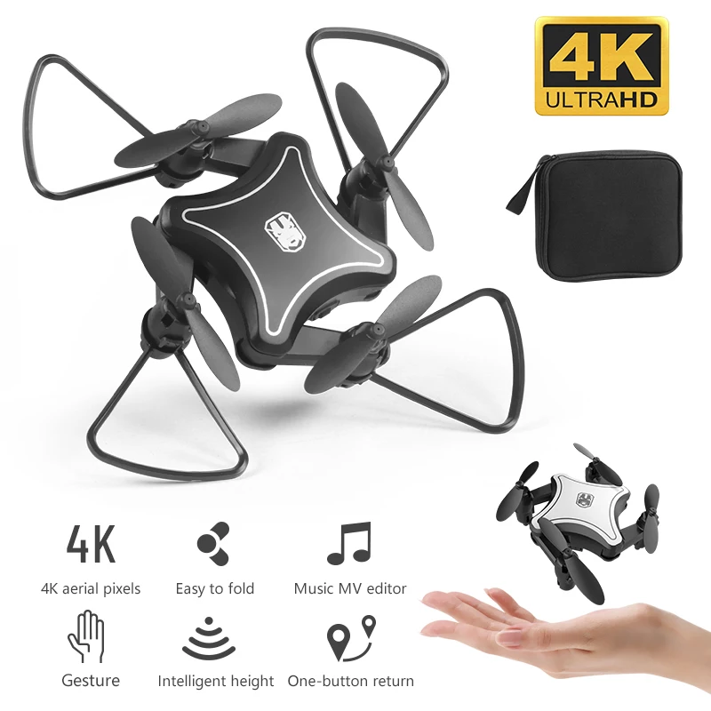 MiNIi Drone 4K Ultra HD Camera quadcopter 15 minutes flight Time One key Return Voice Control 3D Roll Drones RC Helicopter Dron | Игрушки и