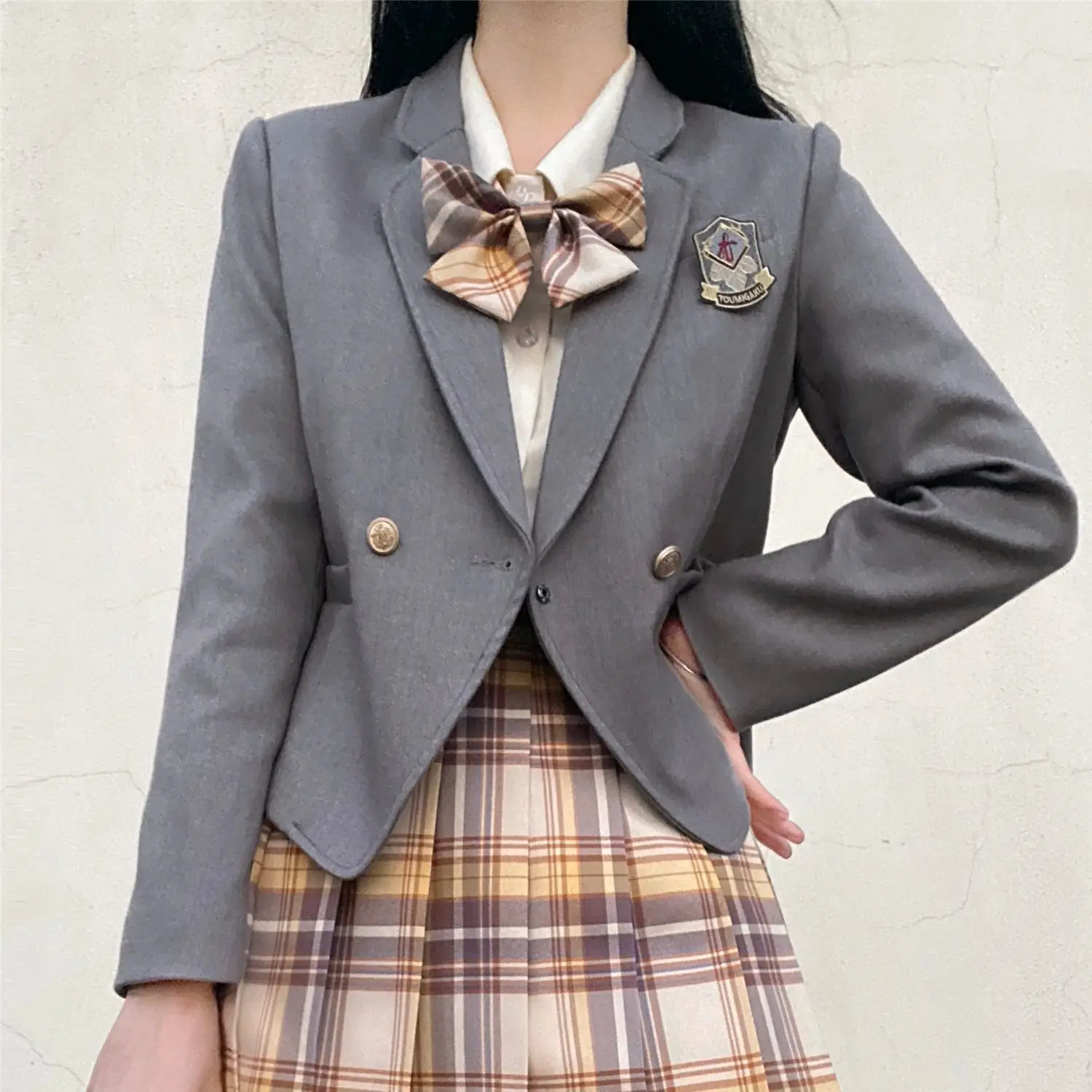 Japanese School Uniform Blazers Preppy Style Autumn Short Jk Notched