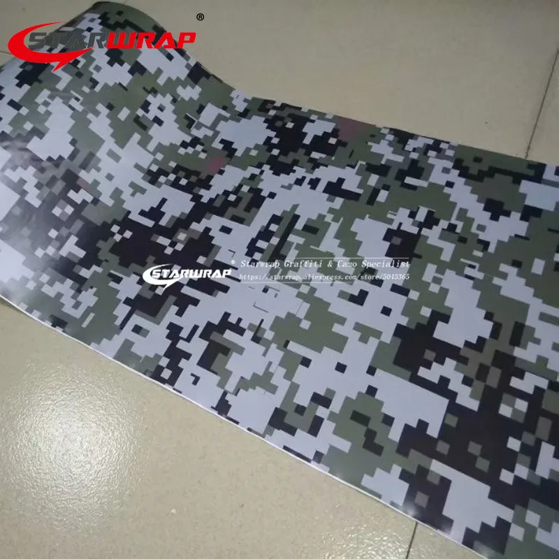 Звездная обертка армейская зеленая Военная цифровая камуфляжная Автомобильная виниловая наклейка с воздушным сливом Автомобиля Обертывание пинг наклейка пленка