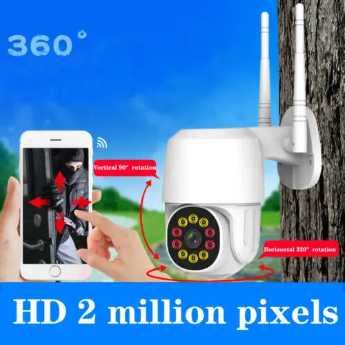 Беспроводная PTZ IP камера Wifi 1080P безопасность наружное ночное видение CCTV