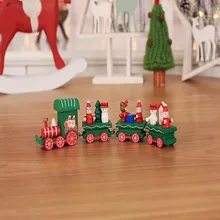 Рождественский поезд окрашенные деревянные игрушки с Санта-Клаусом/медведь ребенок. Рождественская игрушка подарок орнамент navidad Рождественская игрушка для детей