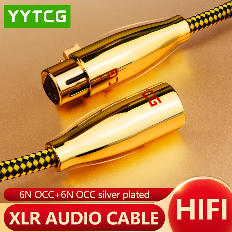 YYTCG Hi Fi XLR кабель высокой чистоты OCC 2XLR папа мама для соединения с микрофоном