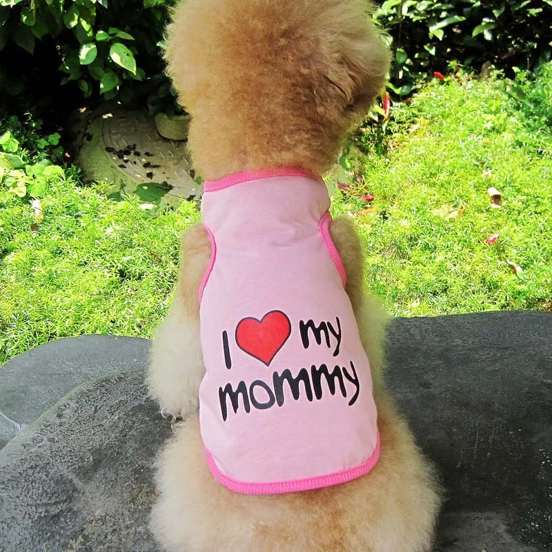 Pink Vest Одежда для кошек для маленьких собак, я люблю маму и папу, одежда Teddy, теплое пальто для собак, толстовки для питомцев, одежда для собак, одежда для йоркширов, Ши-тцу, одежда для щенков - Цвет: Pink Vest