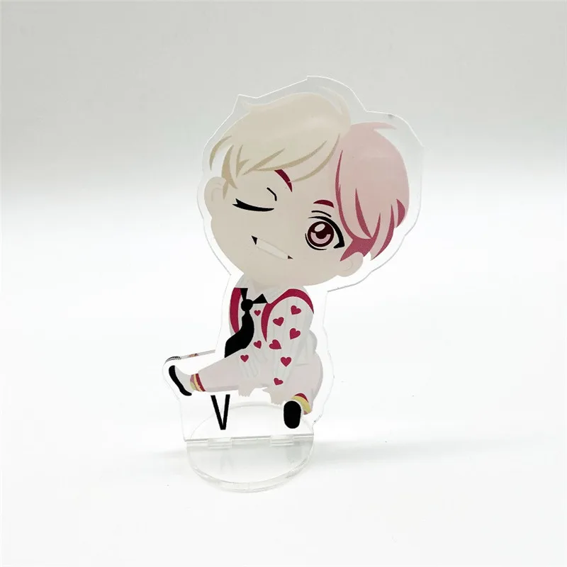 KPOP Bangtan мальчики аниме прозрачный Стенд фигура кукла доска декор стола CarDecor JUNG KOOK SUGA JIMIN JIN мальчик с Luv поддельная любовь - Цвет: V