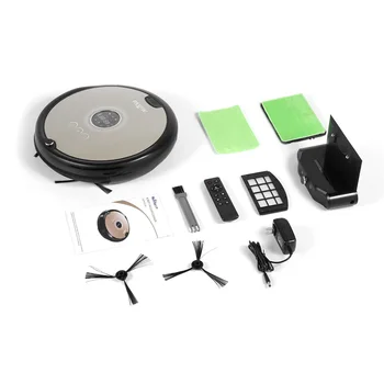 

Robot Vacuum Cleaner Floor Cleaner with Remote Control Ultra-quiet Slim Body LCD Display Voice Prompt Sensitive Reaction