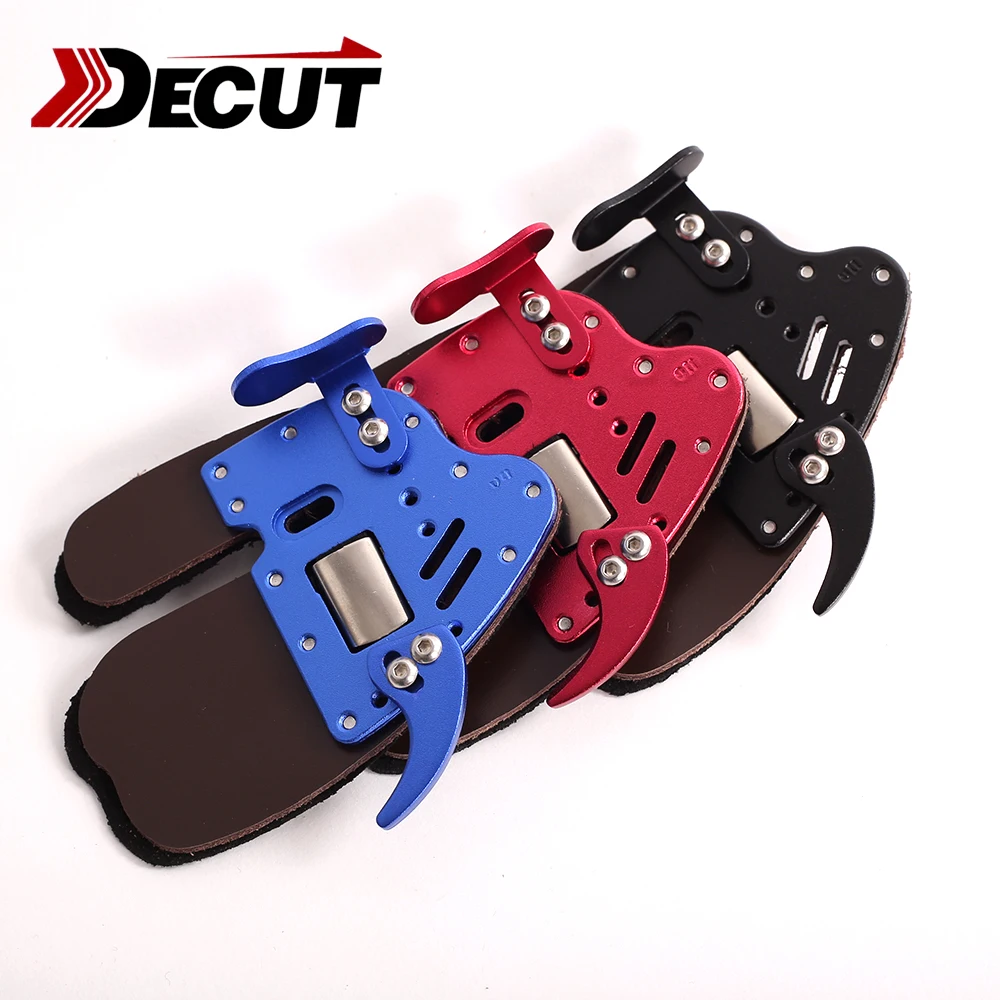 DECUT Archery Finger Tab LH/RH Genuine Leather + Aluminum for Recurve