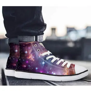

Fashion Shoes Woman Casual Galaxy Shoes Vulcanized High-Top & Low Canvas Women shoe Ladies Flats Female Lace-up Shoes for Girl