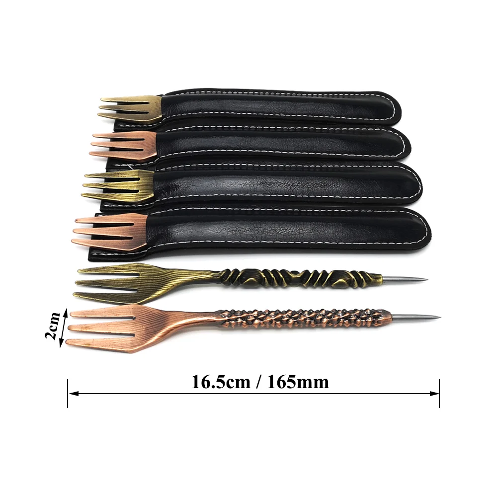 LOMINT Retro Design Hookah Fork With Pecker Aluminum Foil Hole Puncher Two in One Shisha Needle Tool Chicha Narguile Accessories 5