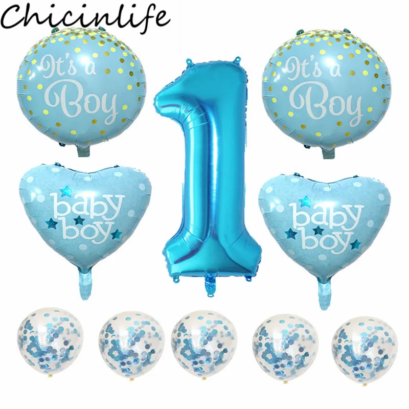 

Blue Pink 1 Year Birthday Number Confetti Balloons Baby Shower Boy Girl 1st Birthday Party Anniversary Gender Reveal Supplies