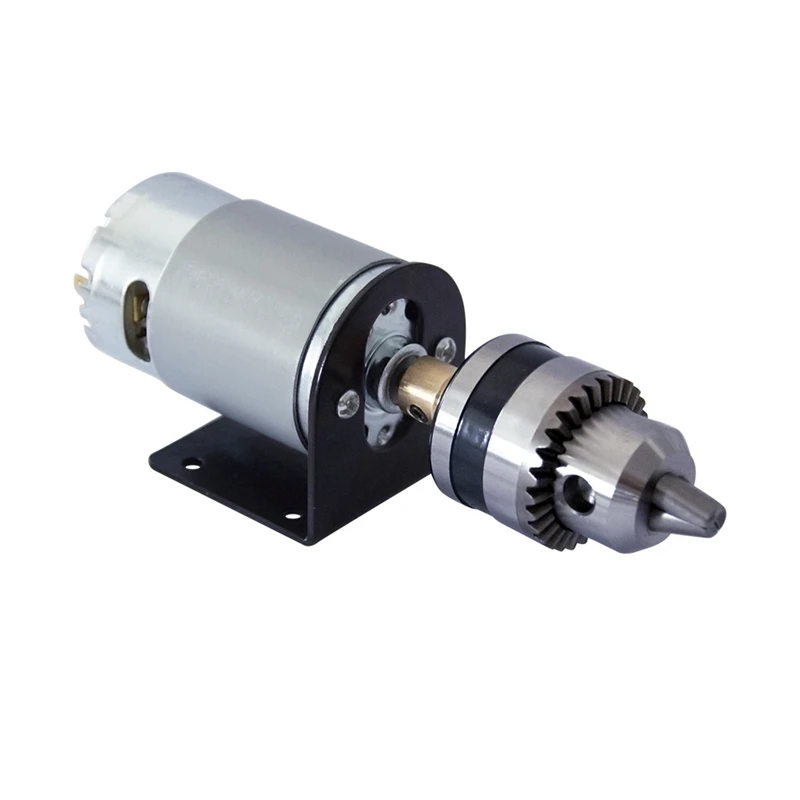 

DC Brush Motor 18000Rpm DC 12V Lathe Press Motor with Miniature Hand Drill Chuck and Mounting Bracket for Woodworking Tools