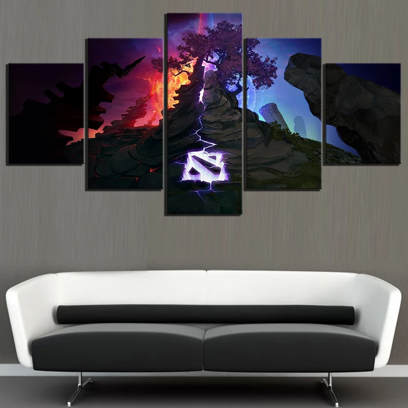  Wall Art Painting Canvas 5 Panel DOTA 2 Game Poster Canvas Printed Home Decor For Living Room Artwo