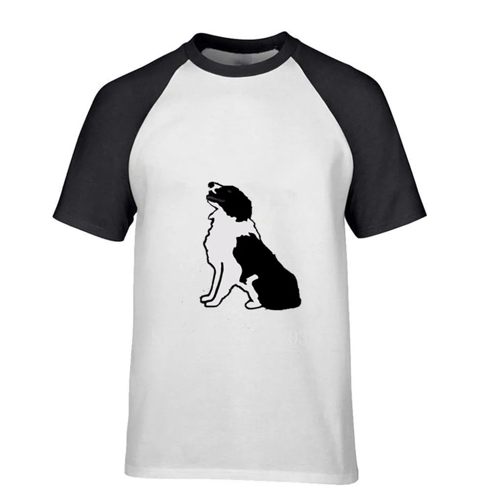 

Men's Football Shirt Off White Gym Couture Hip Hop 100% Cotton Print Tee Shirt Lucky Dog raglan sleeve T-shirt Moletom