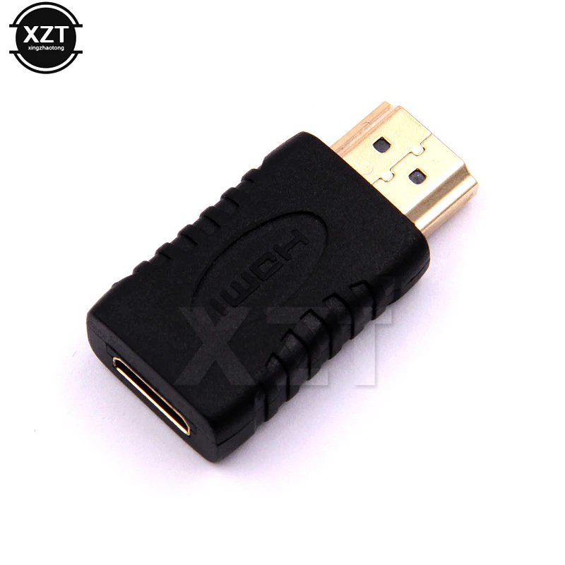 Позолоченный мини HDMI-совместимый адаптер переходник штырь-гнездо для HD ТВ full 1080p