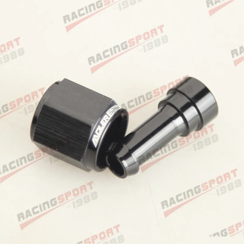 Straight 6AN AN6 AN-6 Female to 5/16" (8mm) Barb hose Adapter Fitting Black
