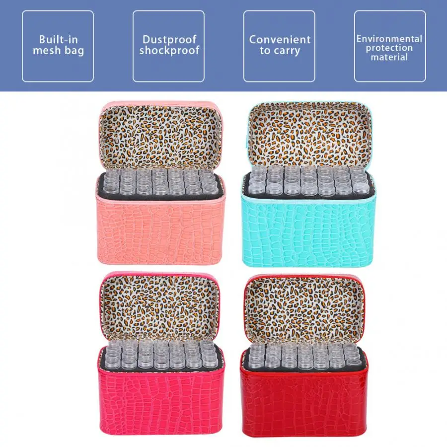 Nail Art Decorations 84 Grids Shock Proof Nail Decoration Organizer Holder Storage Bag Container with Bottle Rhinestones Box