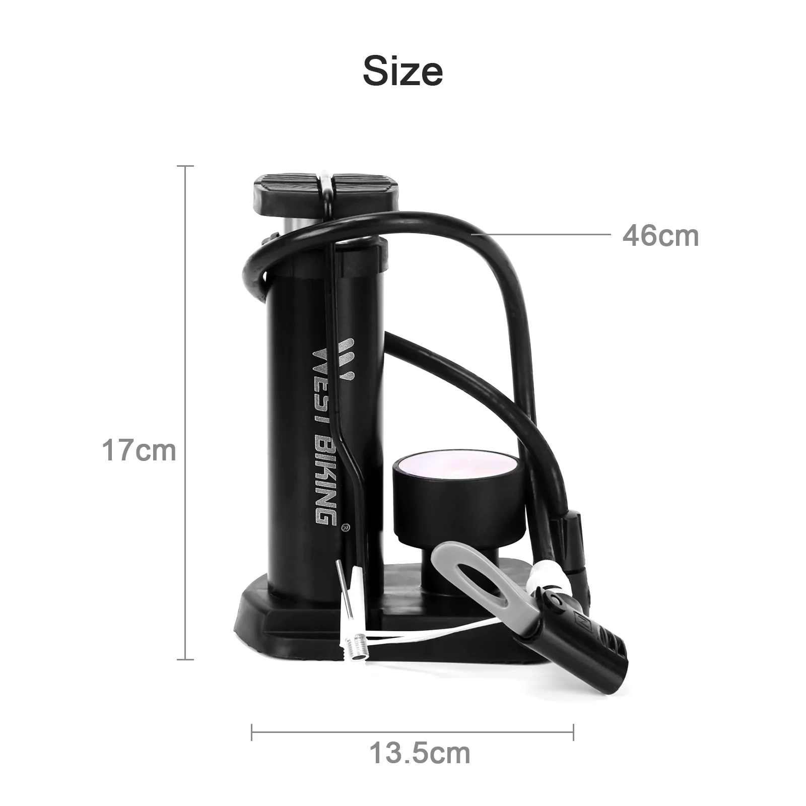 Bicycle Foot Pump 120Psi High Pressure Portable Bike Pump Ultra-light with Barometer Cycling Inflator Foot Bomba de ar bicicleta