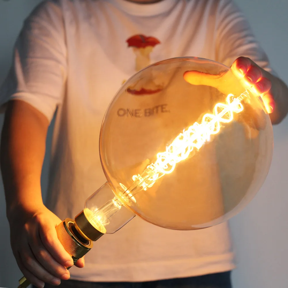 Sige kompromis Ledelse Edison Led Bulbs Vintage Lamps Big Size Globe Light Dimmable 4w 220v G200 Filament  Bulb E27 Super Yellow Warm For Decoration - Led Bulbs & Tubes - AliExpress