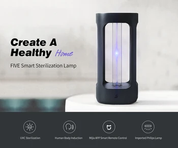 

FIVE Intelligent Sterilization Lamp Light Human Body Induction UV Sterializer Support Mijia App Control / Xiao AI Voice Control