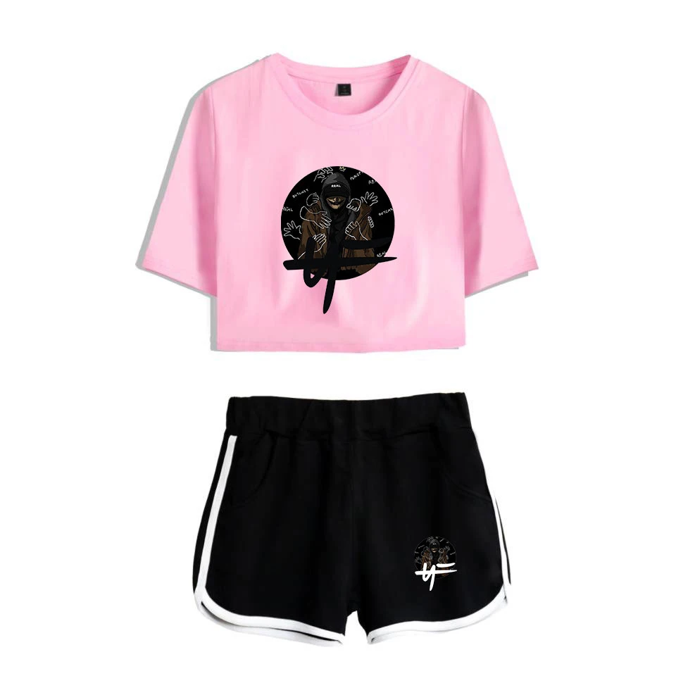 

HipHop Rapper Nate Feuerstein New Album The Search NF print Leisure Women Two Piece Set Shorts+lovely T-shirts Hot Sale Clothes