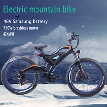 Электрический велосипед 750 Вт, Электрический пляжный велосипед 4,0, электрический велосипед с толстыми шинами, 48 В, Мужской горный велосипед, снежный велосипед, 26 дюймов, электрический велосипед