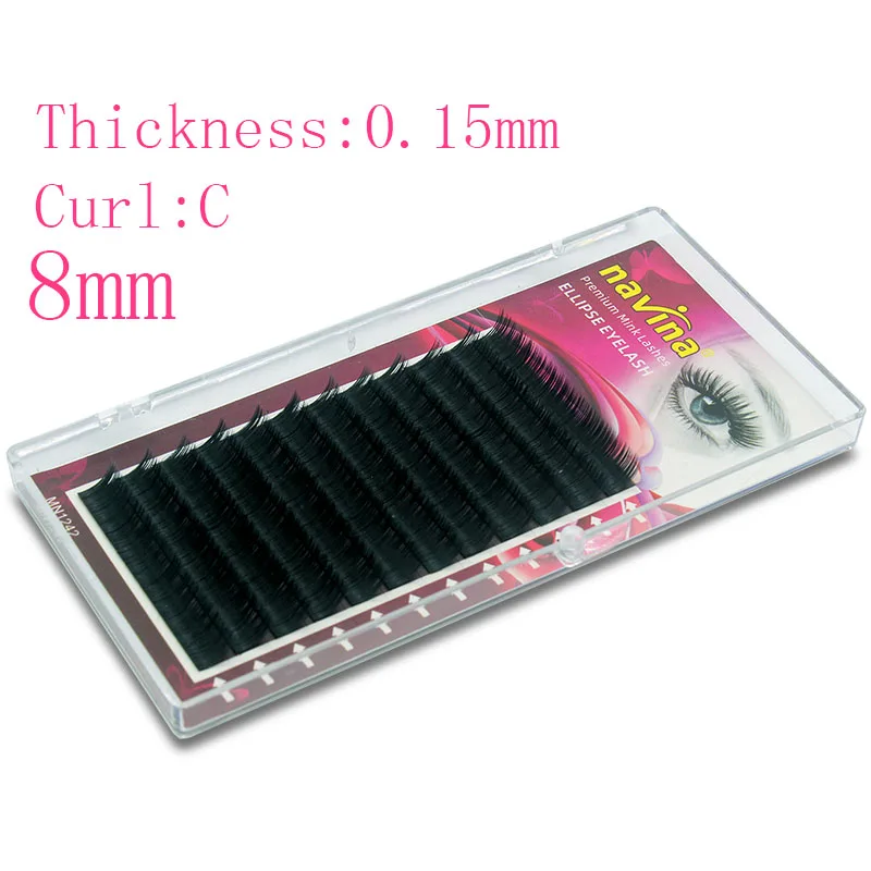 Navina Luxury 0.15C Soft MINK Ellipse Lashes Natural Extension Individual False Eyelashes Makeup Black Cilia Top Quality