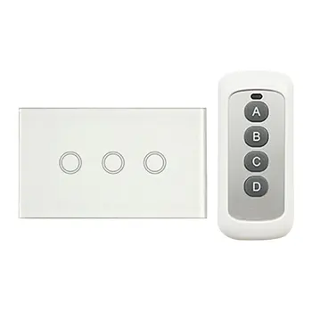 

120 Remote Control Switch Us Standard Family Hotel Single Fire Wire Touch Sensor Wall Switch 3-Way Touch Sensor Wall Switch