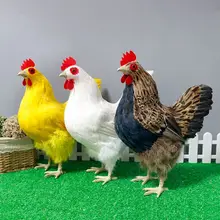 Имитация курицы модель животного стоящая Курица Перо игрушка кукла Ремесла образование дисплей фотография украшение супермаркетов реквизит