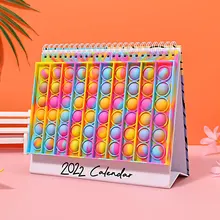 Calendrier 2022 pour Pop son calendrier 365 jours bulle en Silicone Fidget couverture jouets bureau mensuel spirale calendrier de l'avent cadeaux 