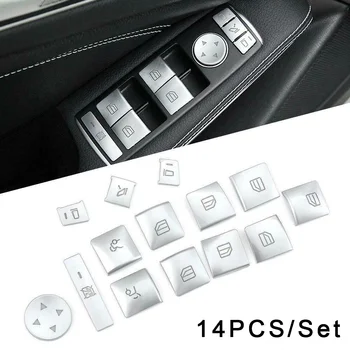 

14pcs/Set Car Window Lift Button Switch Trim For Mercedes-Benz A/B/C W204/E W212 Car Button Switch Cover Trims