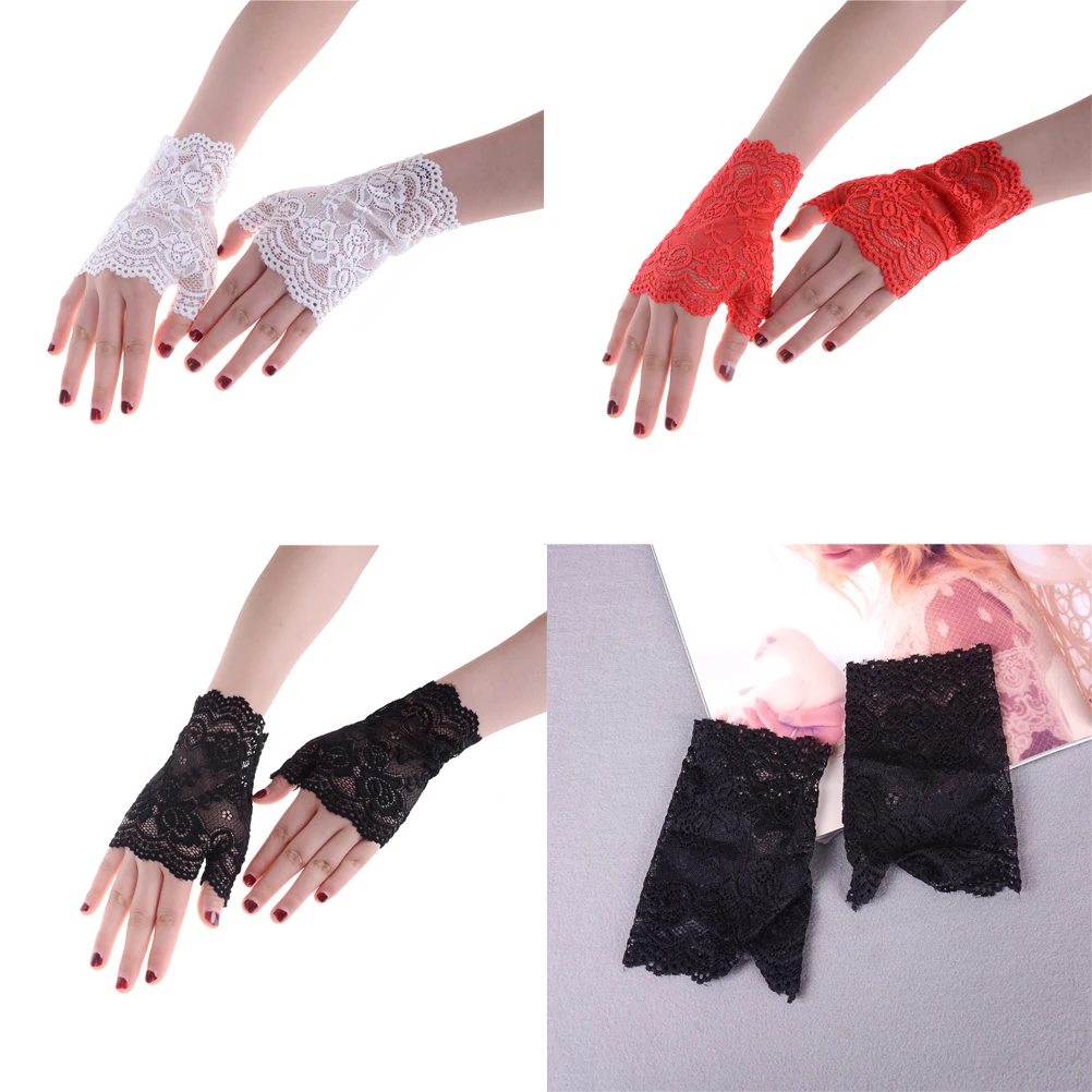 Charm Sexy Lady Women Sunscreen Glove Lace Driving Mittens Bridal Gloves