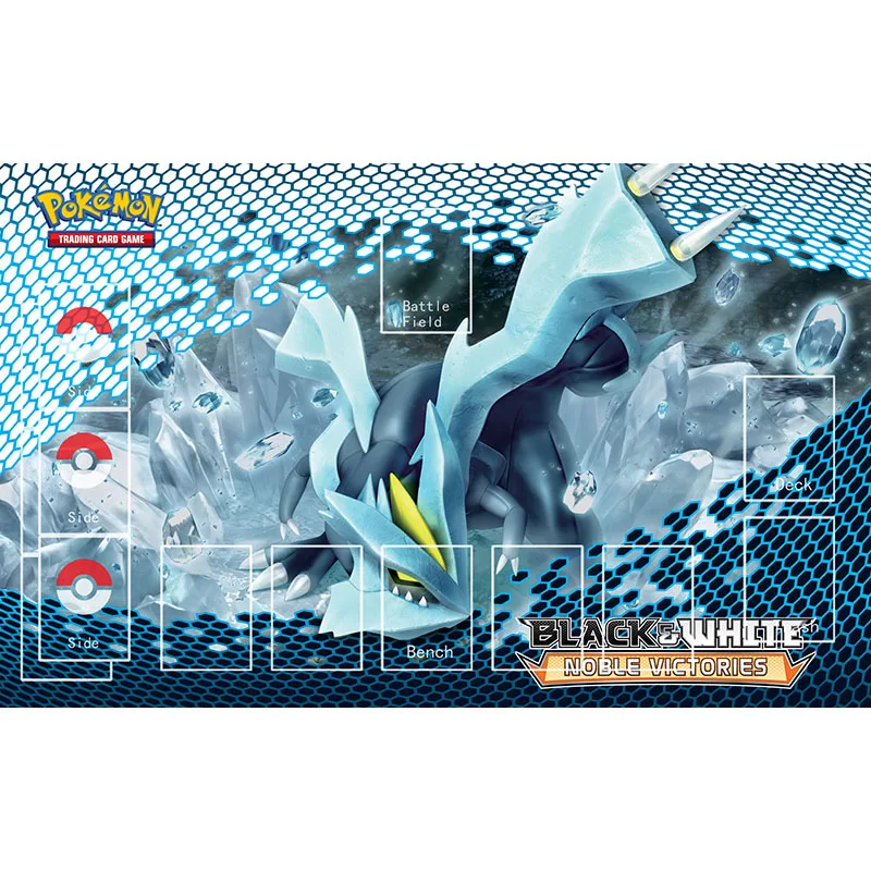 

Playmat Japan Anime Kyurem Pokemon Trading Card Game Toys Noble Victories PTCG Accessories Mat Pad Foam Rubber