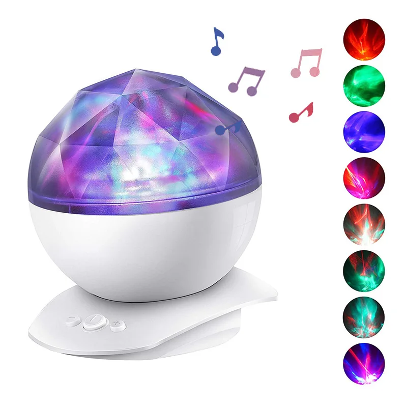 

LED Colorful Night Light Surf Man Projector With Audio Projection Lamp Couple Romantic Atmosphere Lights 5V USB