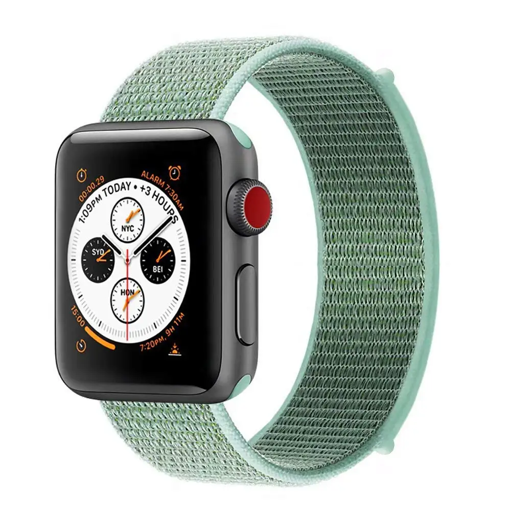 Нейлоновый ремешок для наручных часов Apple Watch 4 серии 3/2/1 38 мм 42 мм из мягкой дышащей ткани сменный ремешок Спортивные петли для наручных часов iwatch серии 4 40 мм 44 мм - Цвет ремешка: 1