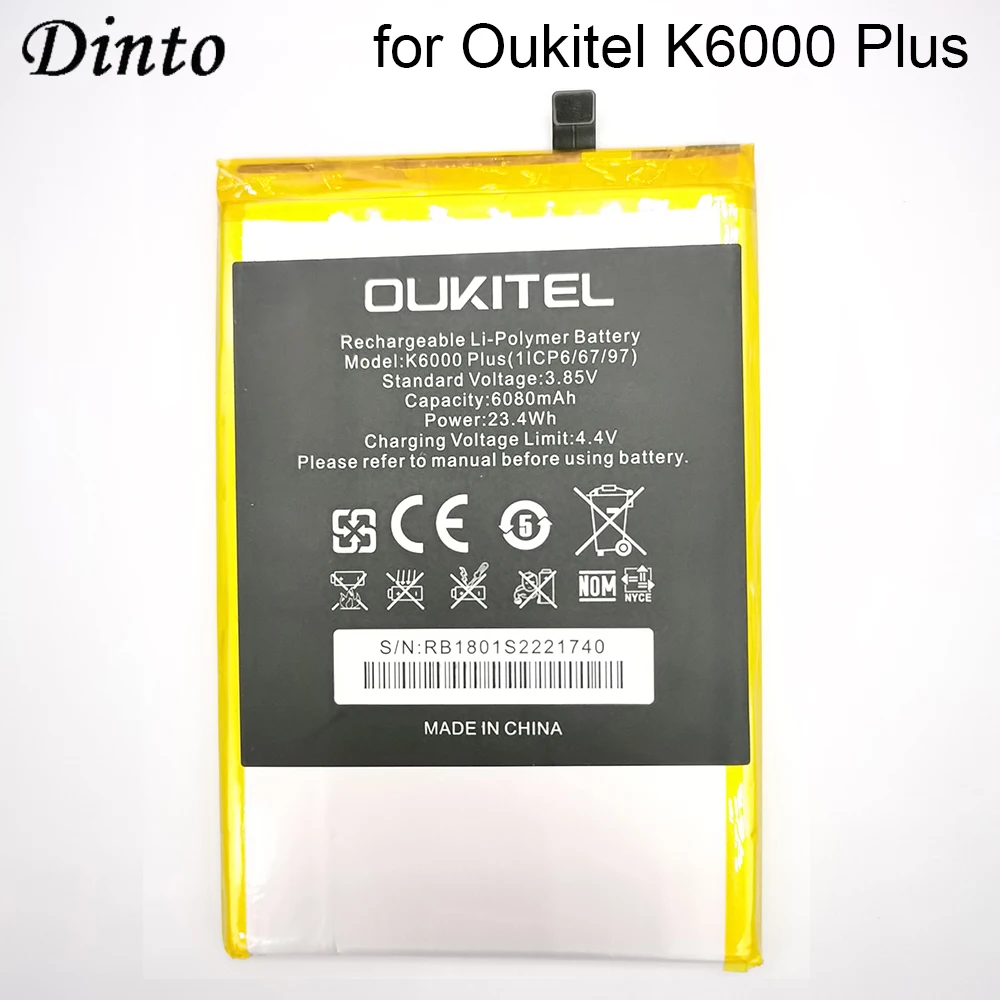 High Quality 6080mAh 3.85V Replacement OUKITEL K6000 plus Built in Smart Phone Battery for PLUS Cell |