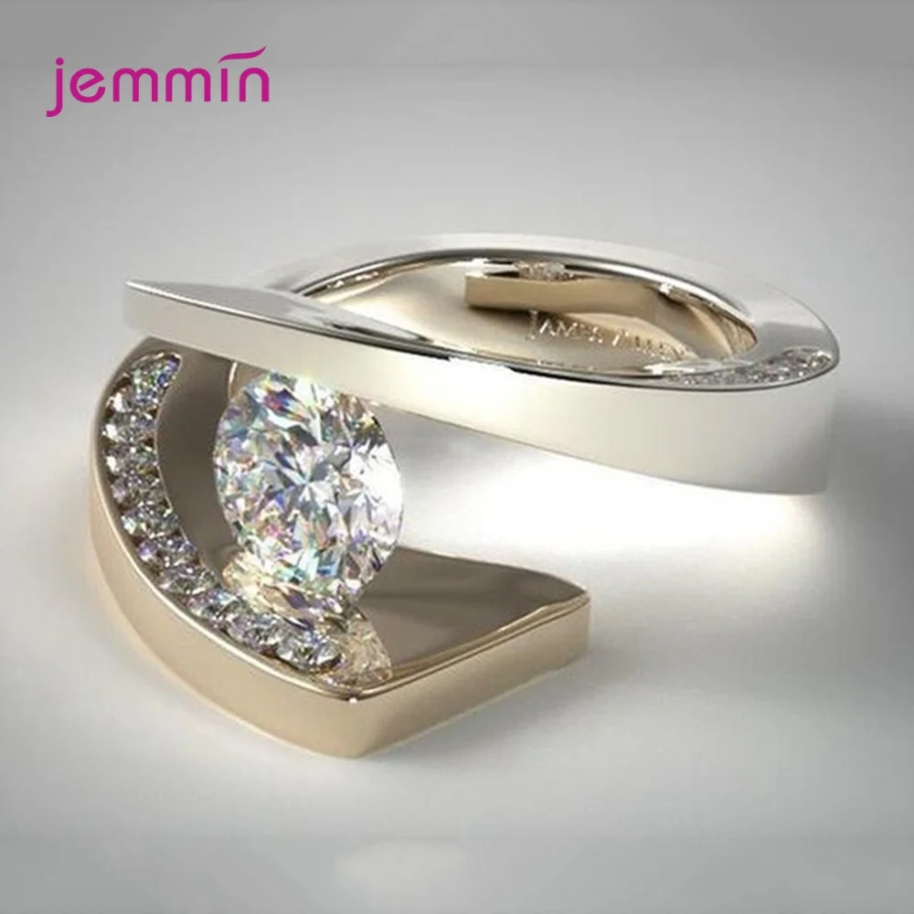 New Fashion Pretty Women Girl Crown Lady Clear Crystal 925 Sterling Silver Finger Ring Jewelry For Wedding Engagement | Украшения и